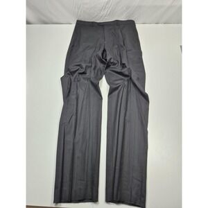Zanieri Pants Mens 38x36 Gray Striped Dress Straight Leg Italy Business Formal